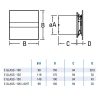 Üveg előlapos fürdőszobai ventilátor fehér CATA E-100 G
