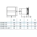 Üveg előlap hatású fürdőszobai ventilátor fehér CATA E-100 M