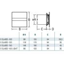 Üveg előlap hatású fürdőszobai ventilátor időzítővel fehér CATA E-100 MT
