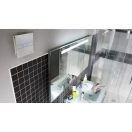 Üveg előlapos fürdőszobai ventilátor páraérzékelővel fehér CATA E-100 GTH