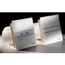 Üveg előlapos fürdőszobai ventilátor páraérzékelővel fehér CATA E-100 GTH