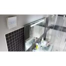 Üveg előlap hatású fürdőszobai ventilátor 100 mm páraérzékelővel fehér CATA E-100 MTH