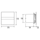 Üveg előlapos fürdőszobai ventilátor fehér CATA E-120 G