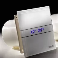   Üveg előlapos fürdőszobai ventilátor páraérzékelővel fehér CATA E-150 GTH