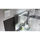 Üveg előlapos fürdőszobai ventilátor páraérzékelővel fehér CATA E-150 GTH
