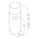 Elica - Páraelszívó TUBE PRO ISLAND WH MAT/A/43 + Mikro MW-5120B